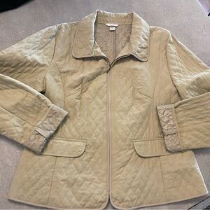 Christopher & Banks Quilted Utility Jacket in light gray